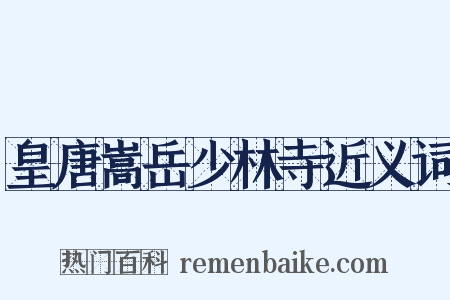 皇唐嵩岳少林寺近义词是什么意思的图片